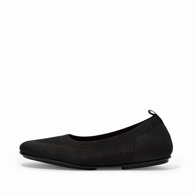 Fitflop Women's ALLEGRO Airyknit Ballet Flats - Black, OI4825096